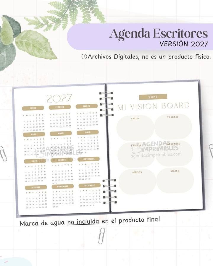 Agenda Escritores 2027 - Archivo Imprimible - imagen 3