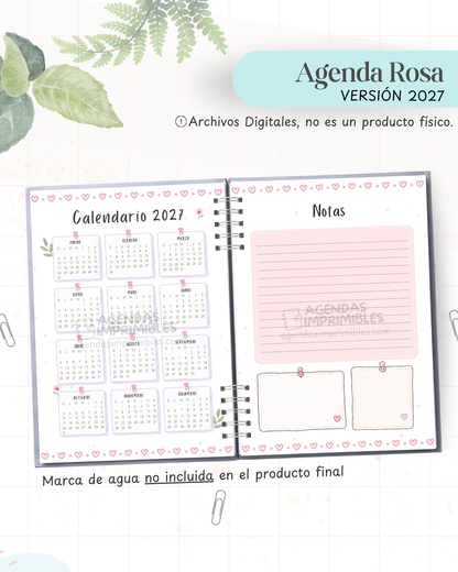 Agenda Rosa 2027 - Archivo Imprimible - imagen 3