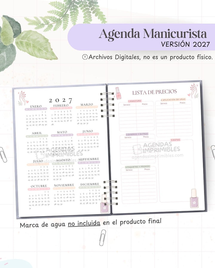 Agenda Manicurista 2027 - Archivo Imprimible - imagen 3