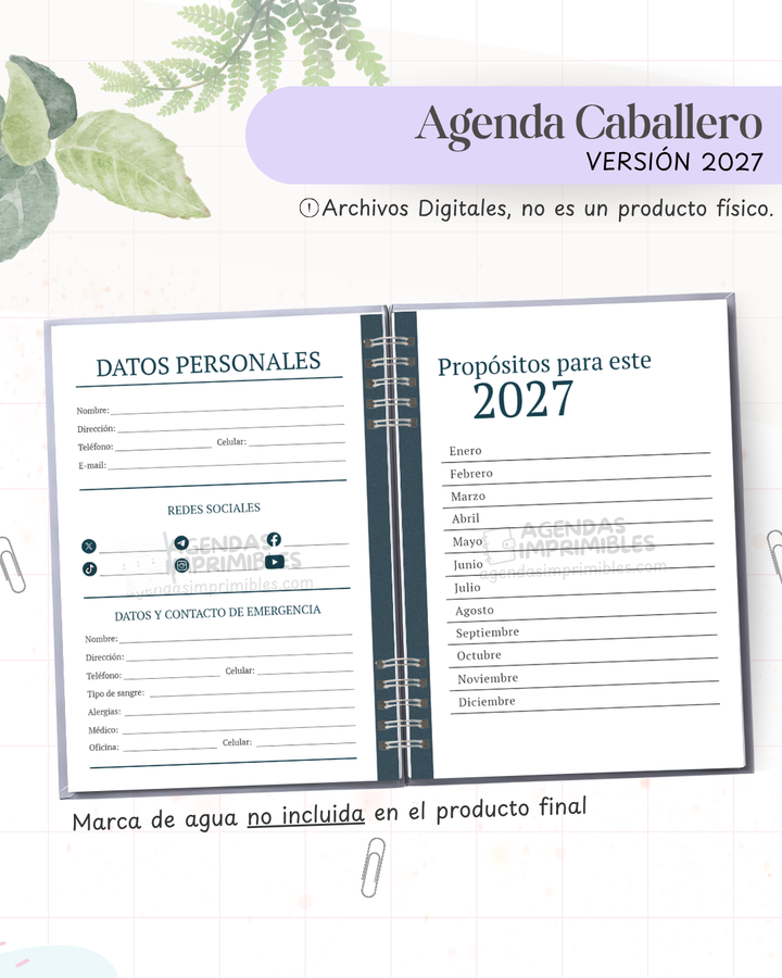 Agenda Caballero 2027 - Archivo Imprimible - imagen 3