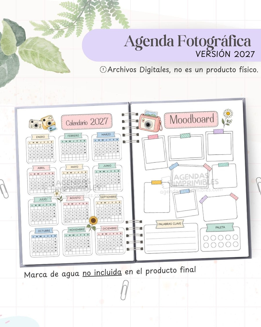 Agenda Fotográfica 2027 - Archivo Imprimible