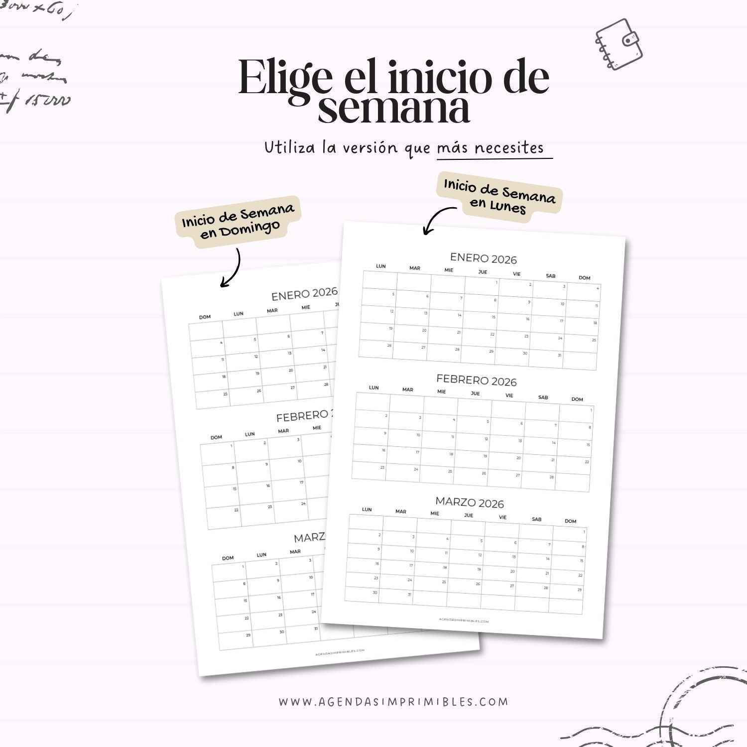 Calendario 2026 Anual Vertical