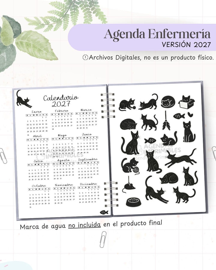 Agenda Gatitos 2027 - Archivo Imprimible - imagen 3