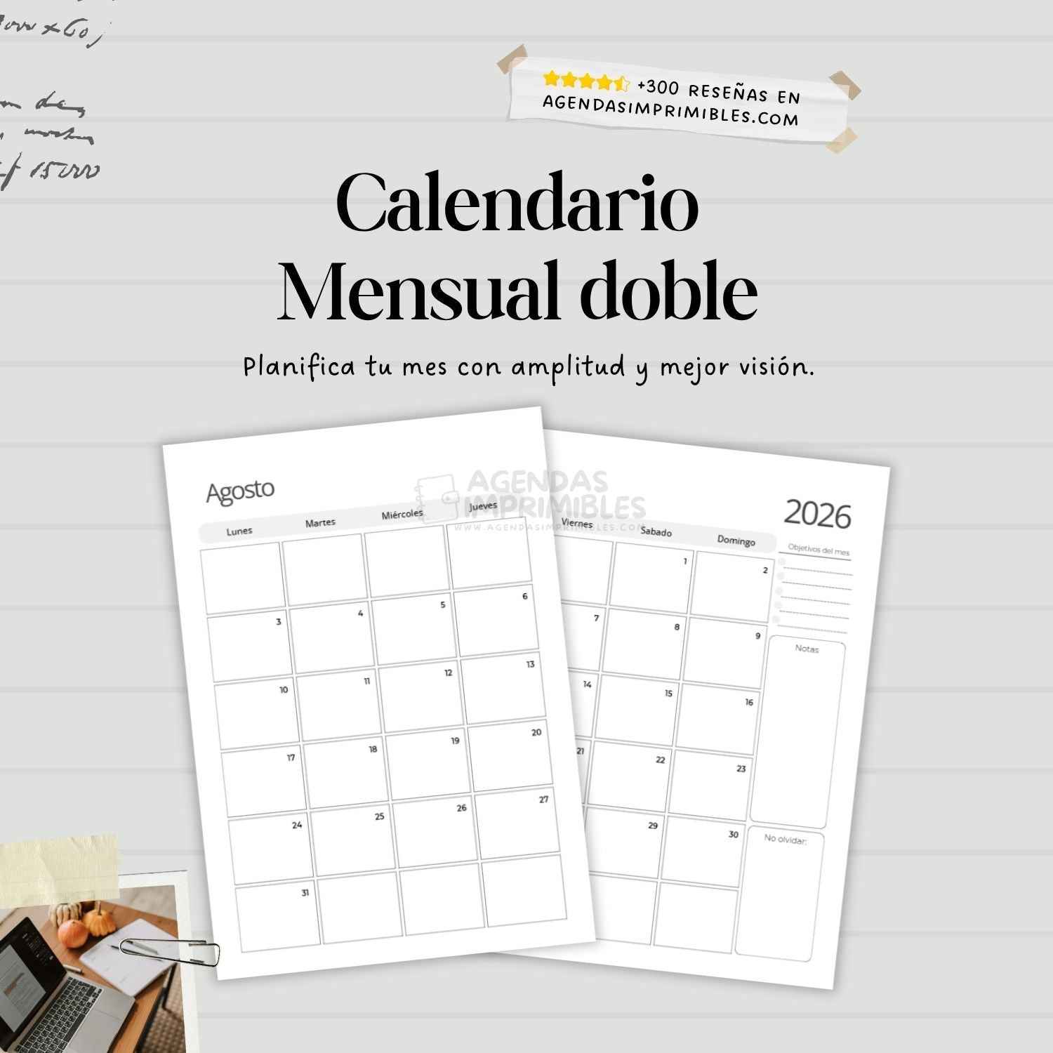 Agenda Continua Minimalista Semanal | 2026