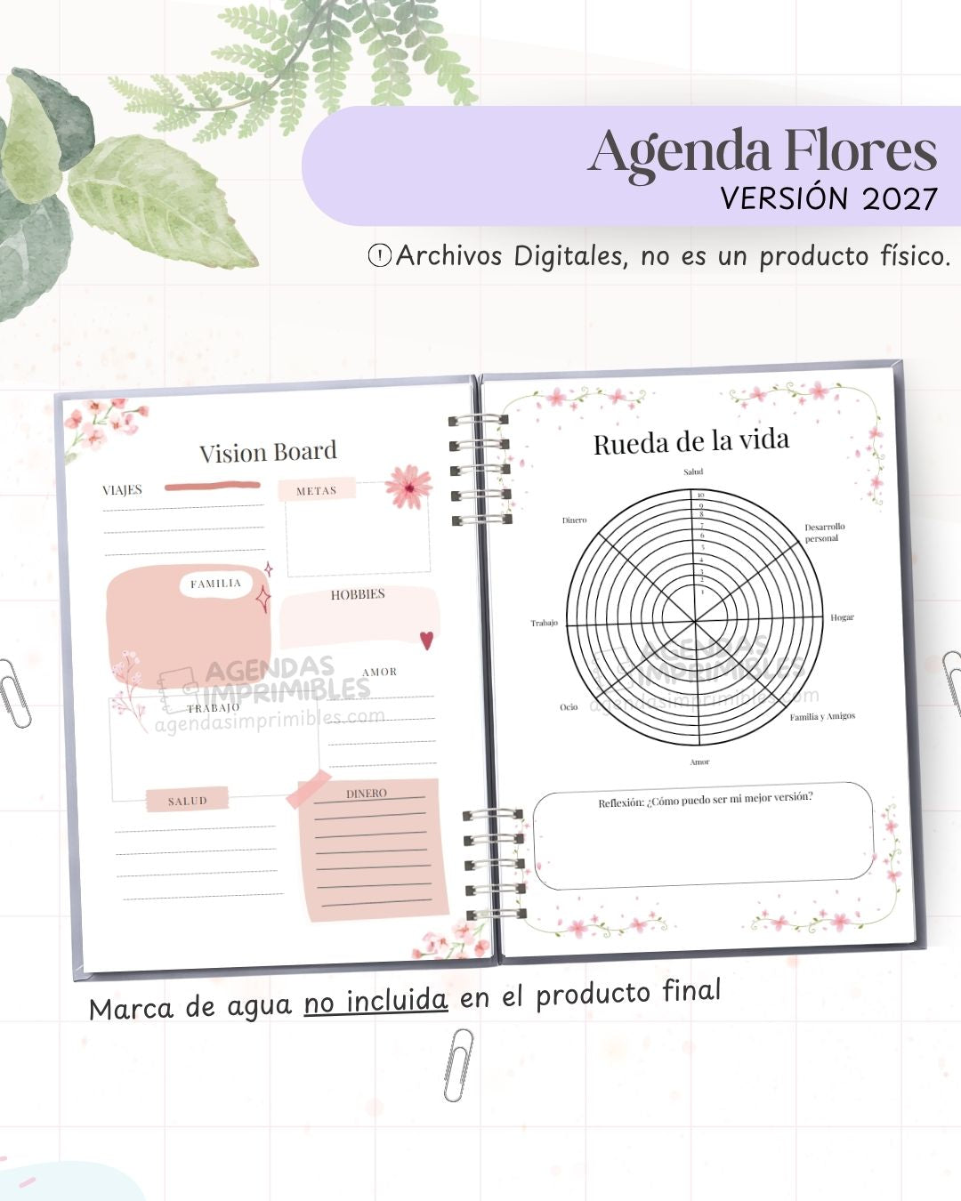 Agenda Flores 2027 - Archivo Imprimible - imagen 3