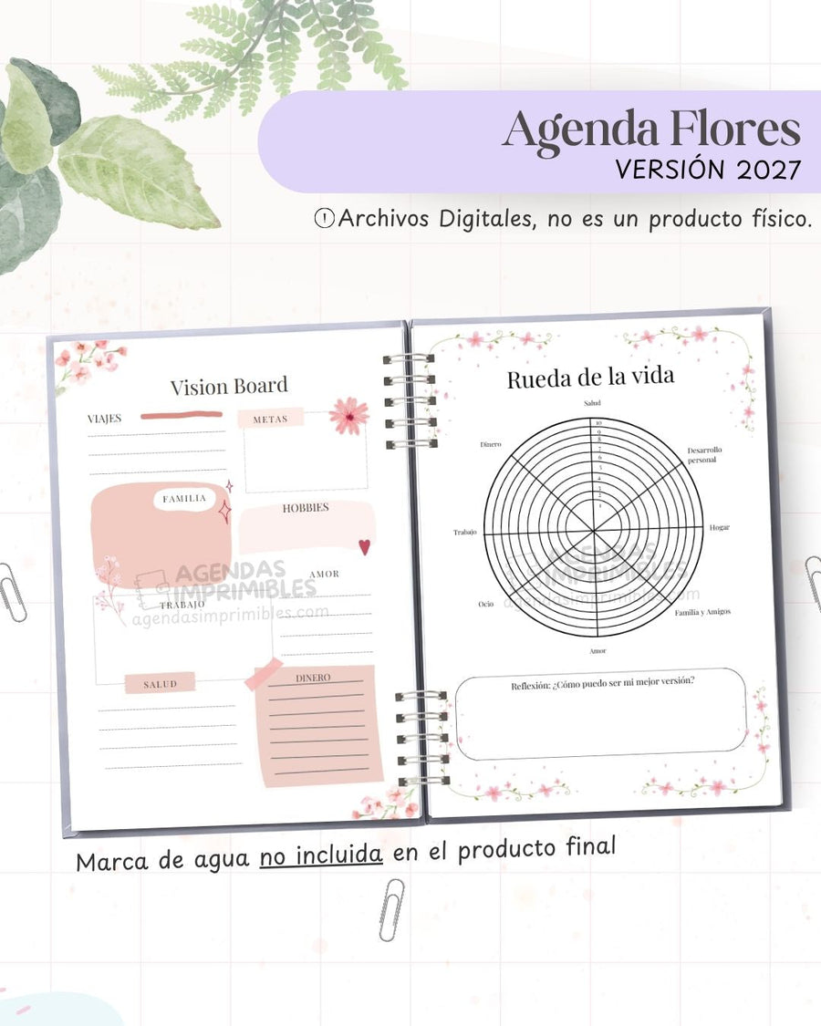 Agenda Flores 2027 - Archivo Imprimible