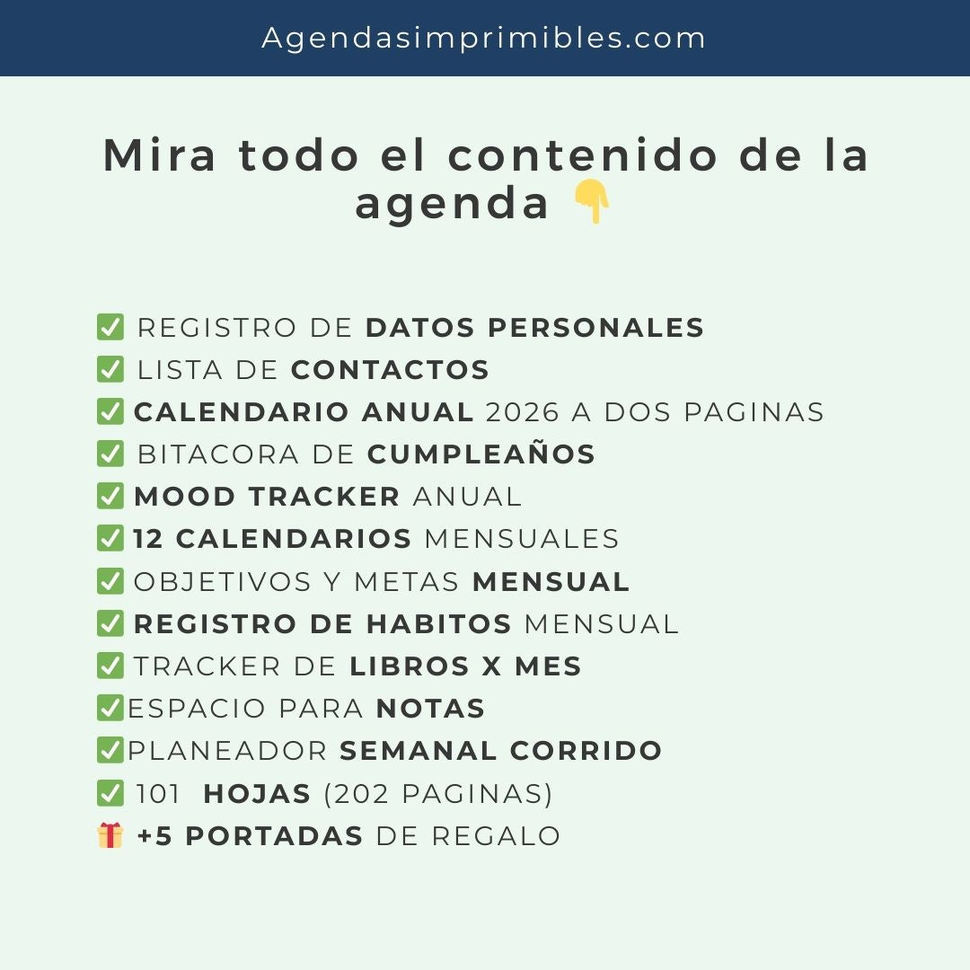 Agenda Colibrí Sencilla Semanal | 2026