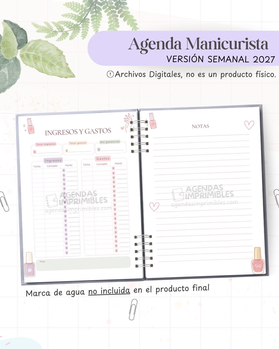 Agenda Manicurista 2027 - Semanal - imagen 4