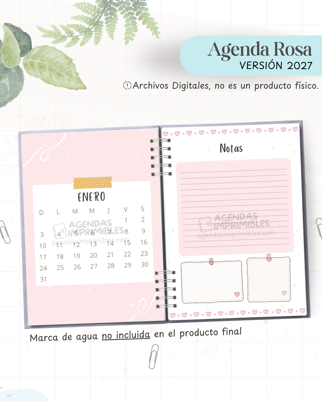 Agenda Rosa 2027 - Archivo Imprimible - imagen 4