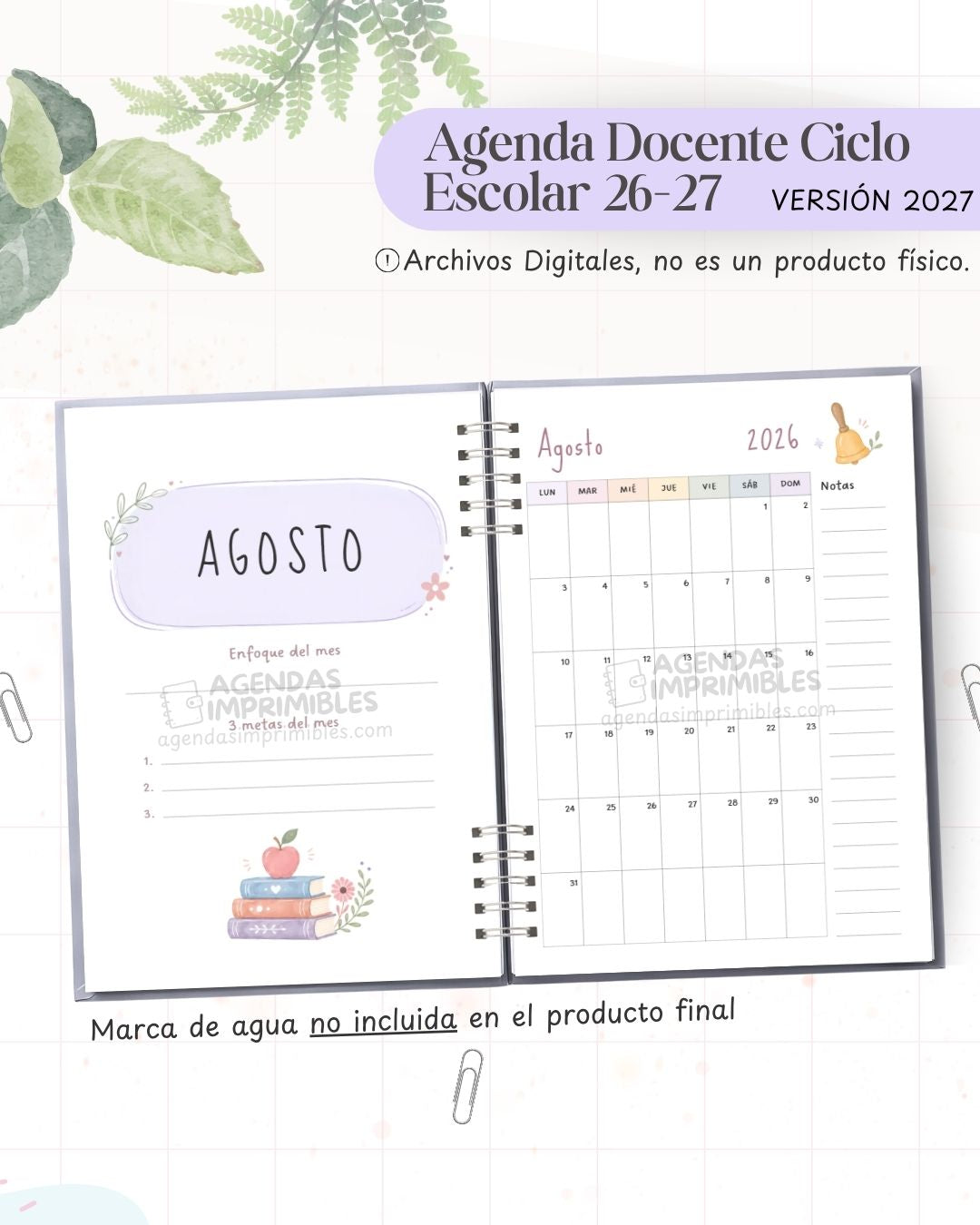 Agenda Docente Ciclo 2027 - Archivo Imprimible - imagen 4