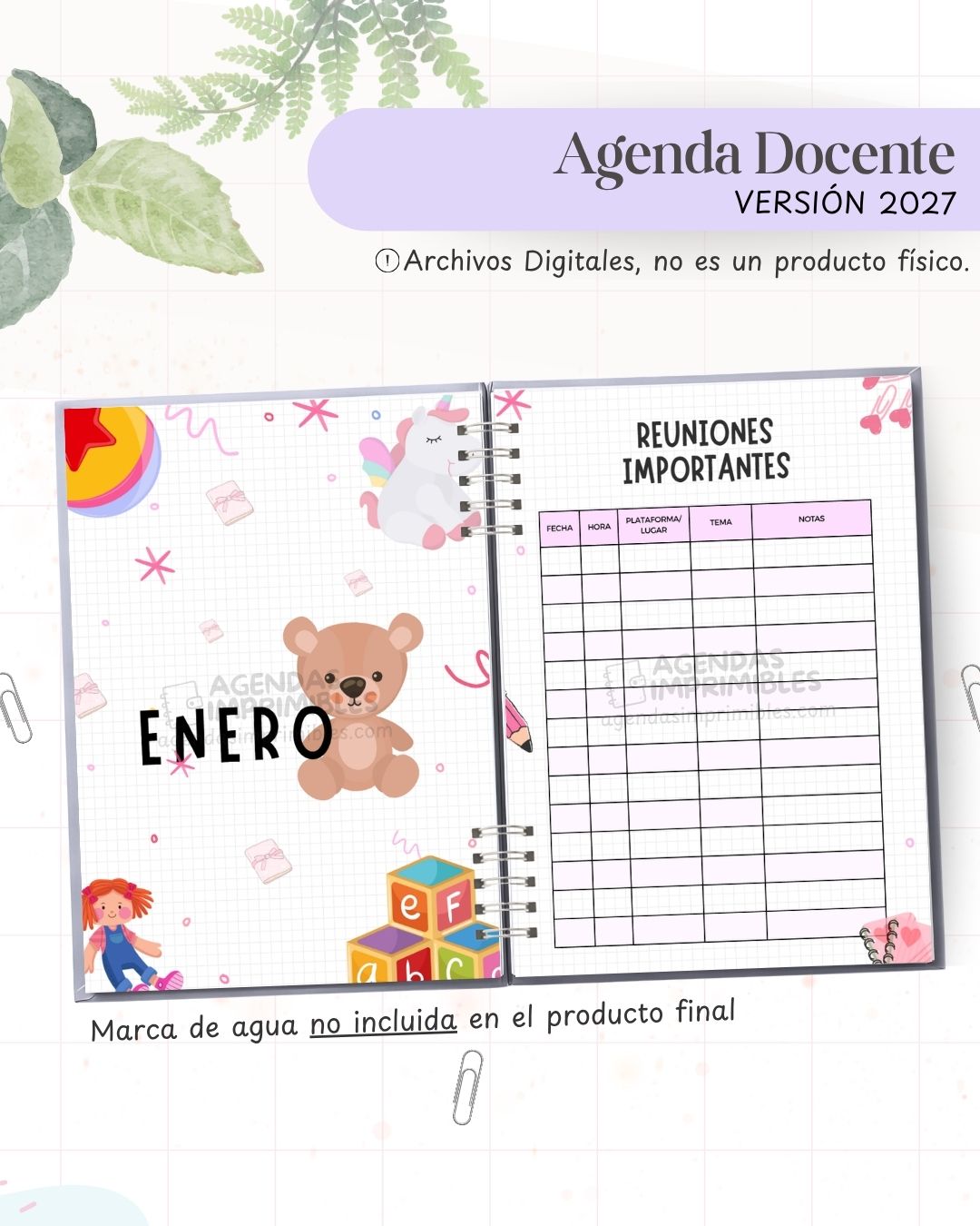 Agenda Docente 2027 - Archivo Imprimible - imagen 4