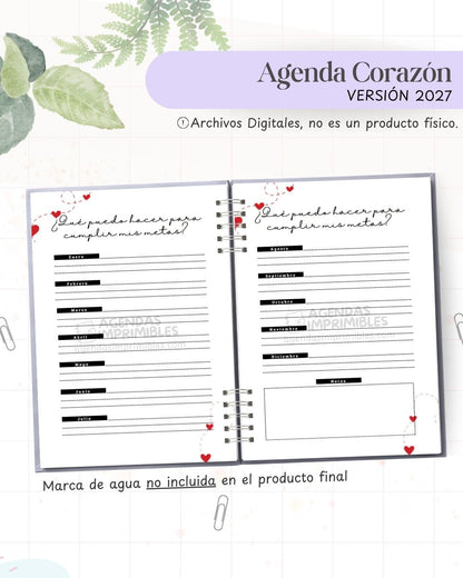 Agenda Corazones 2027 - Archivo Imprimible - imagen 4