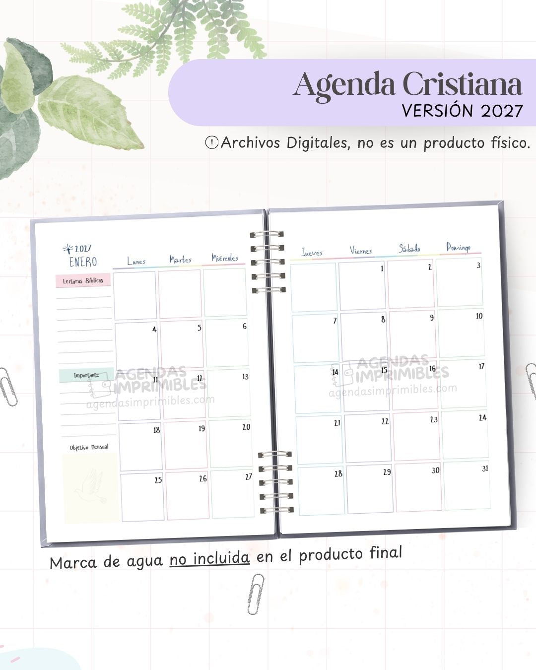 Agenda Cristiana 2027 - Archivo Imprimible - imagen 4