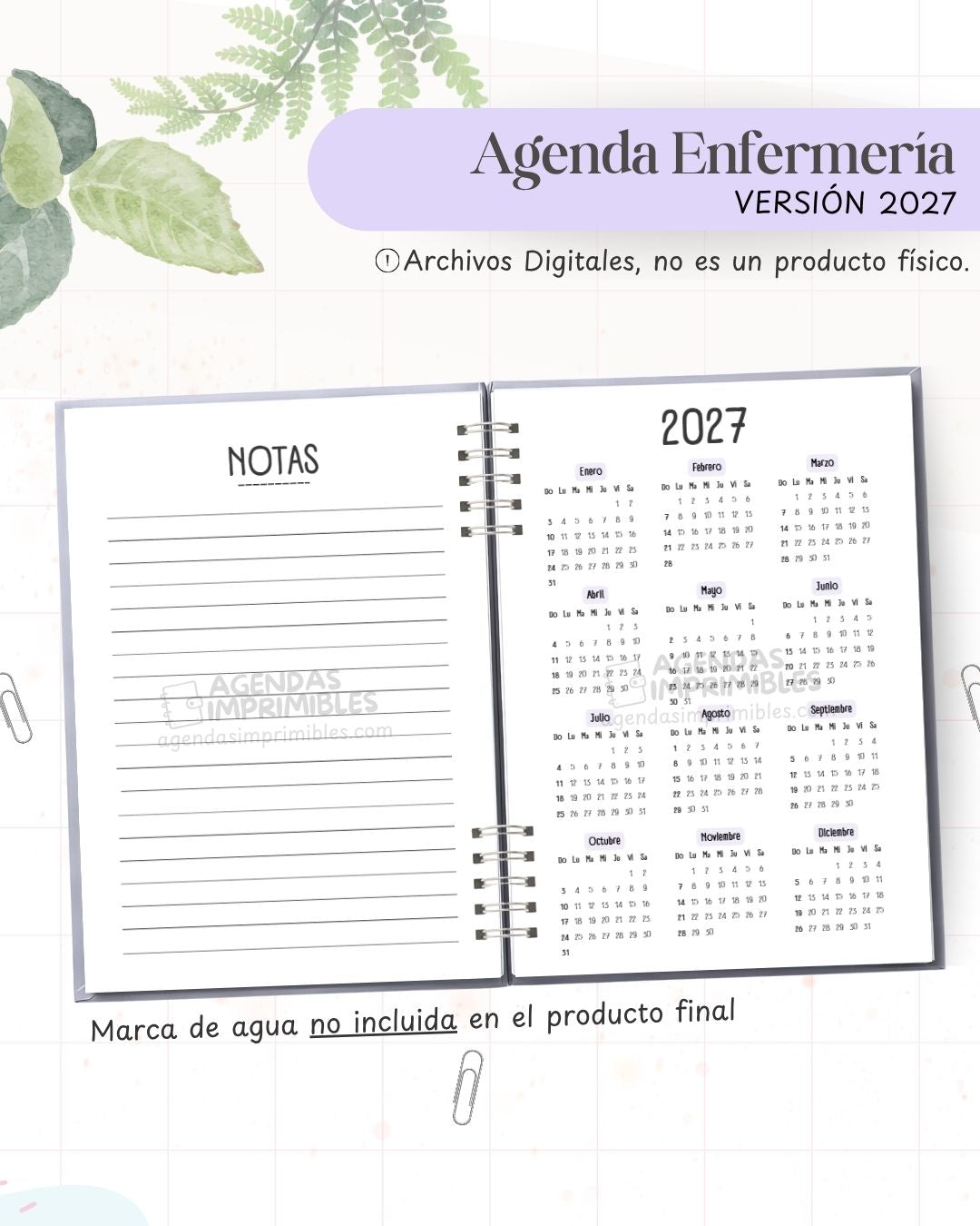 Agenda Lila 2027 - Archivo Imprimible - imagen 4