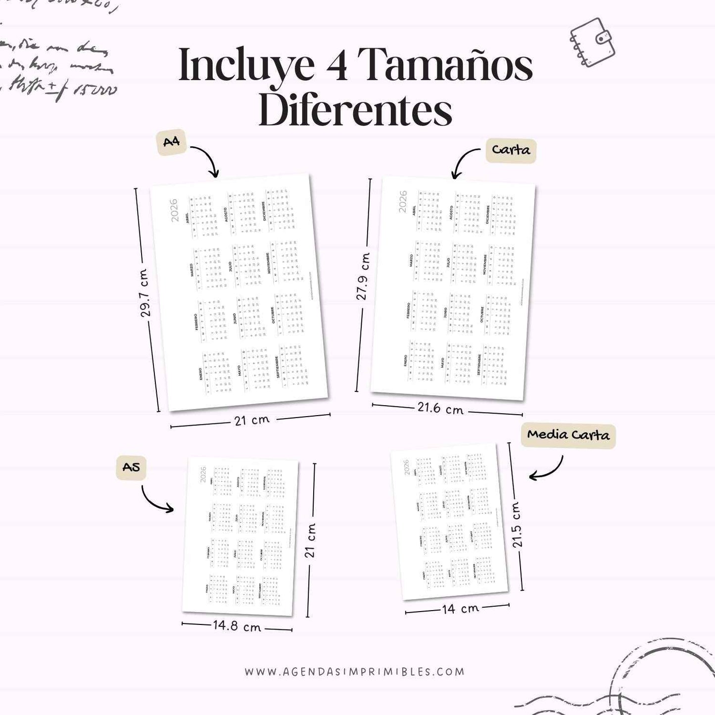 Calendario 2026 Anual Horizontal