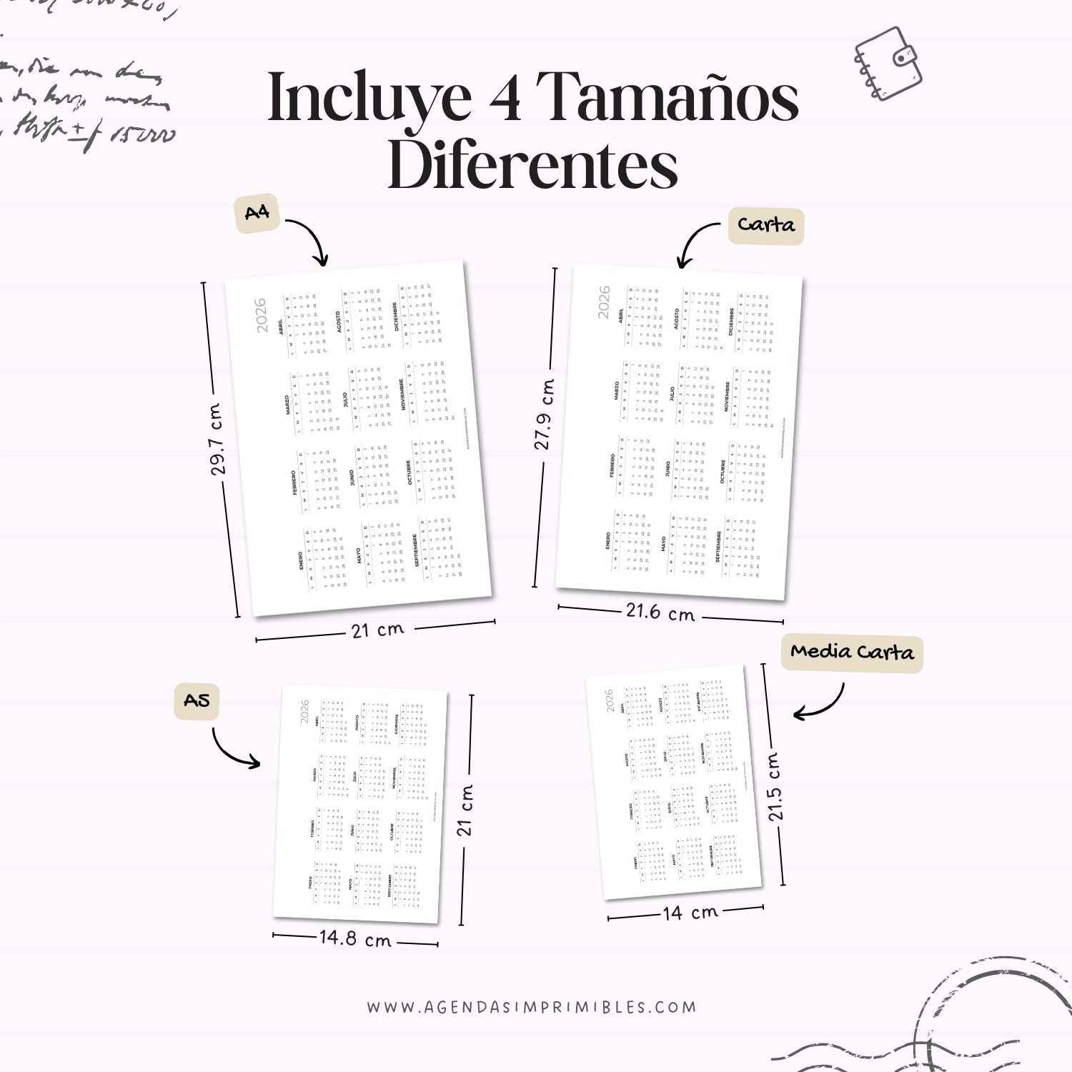 Calendario 2026 Anual Horizontal