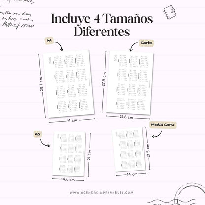 Calendario 2026 Anual Horizontal