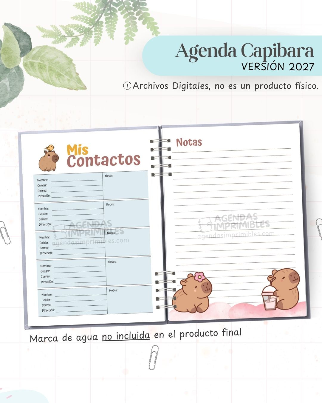 Agenda Capibara 2027 - Archivo Imprimible - imagen 4