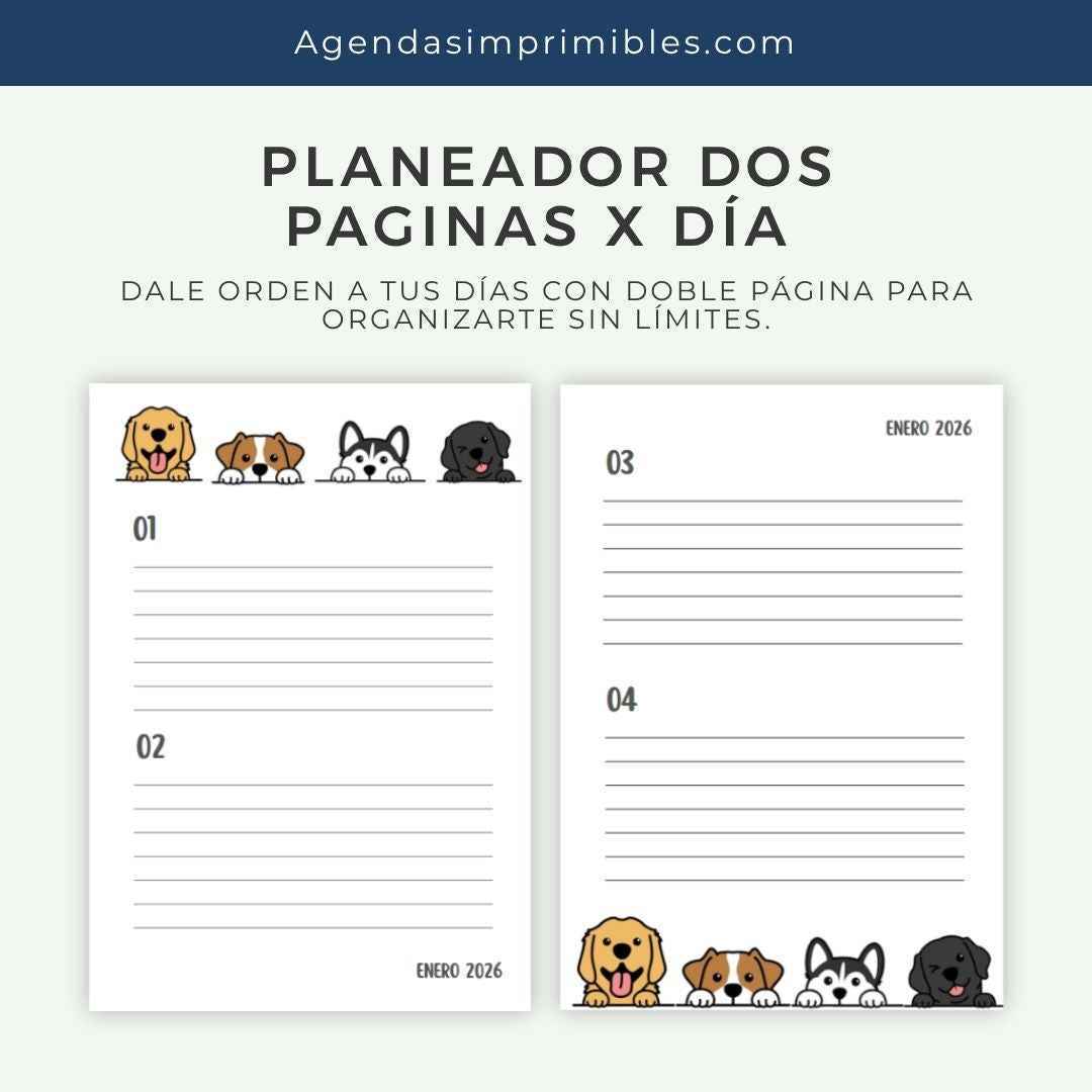 Agenda Ajolote Dos Días x Pagina | 2026
