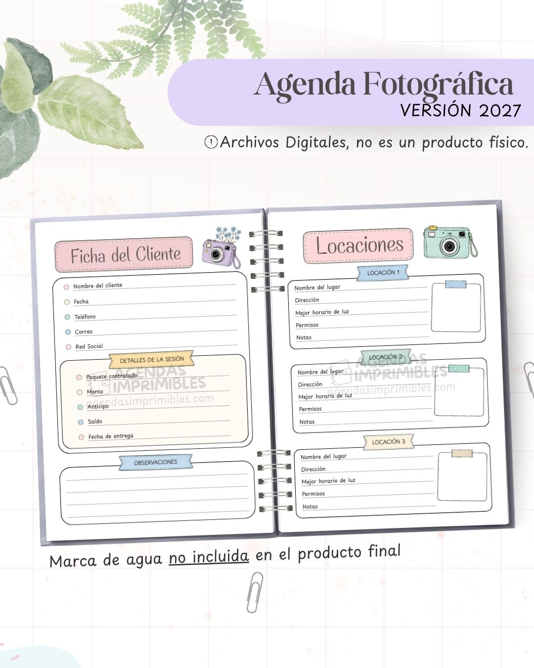 Agenda Fotográfica 2027 - Archivo Imprimible - imagen 4