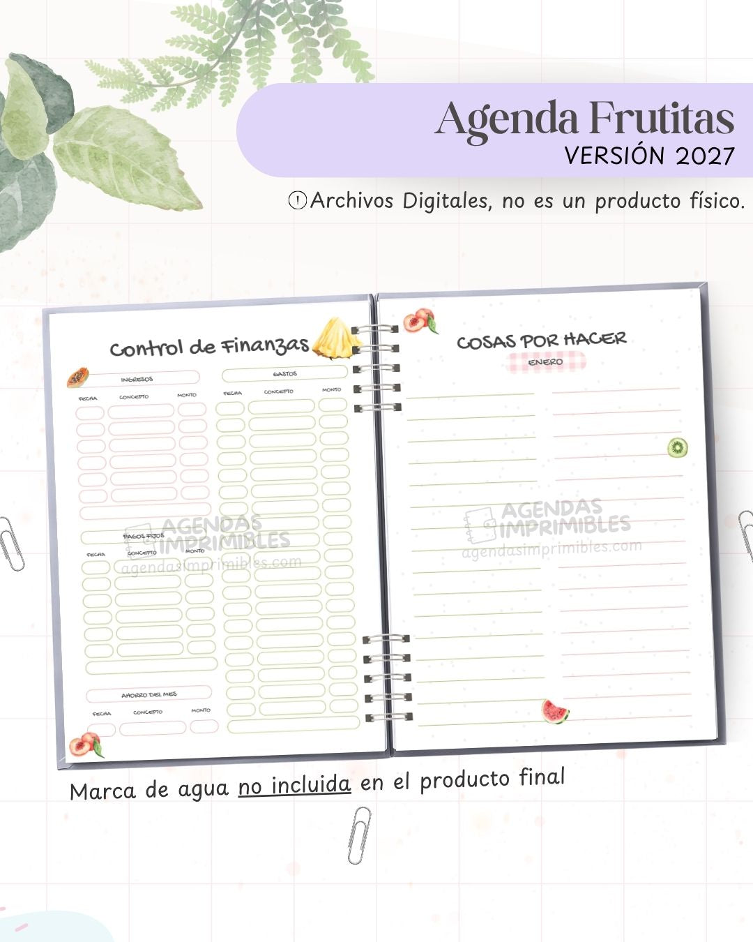 Agenda Frutitas 2027 - Archivo Imprimible - imagen 4