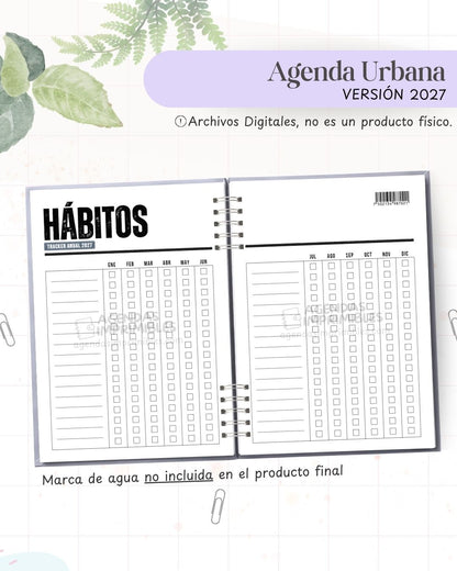 Tracker de hábitos de la Agenda Urbana imprimible 2027