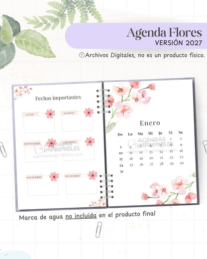 Agenda Flores 2027 - Archivo Imprimible - imagen 4