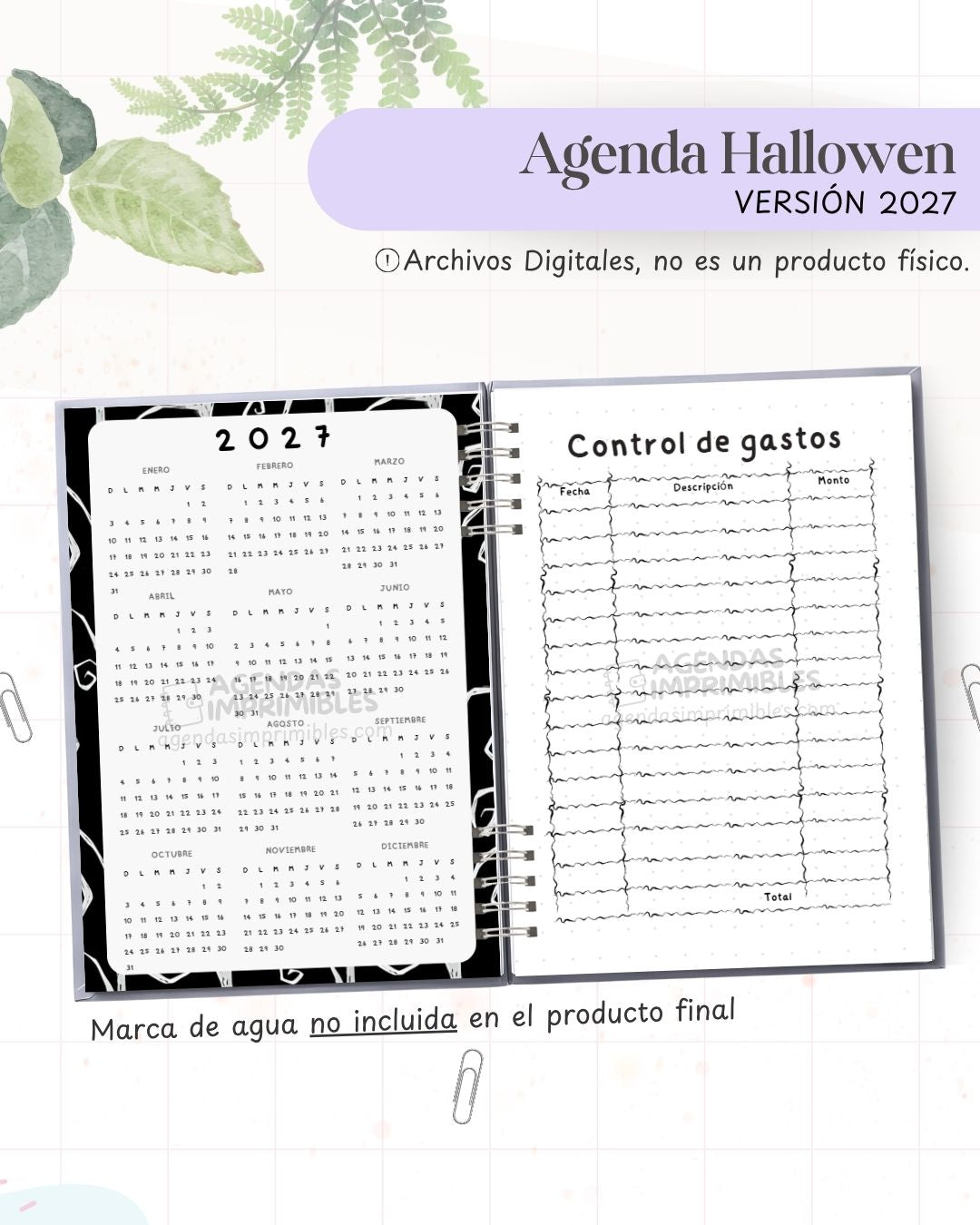 Agenda Halloween 2027 - Archivo Imprimible - imagen 4