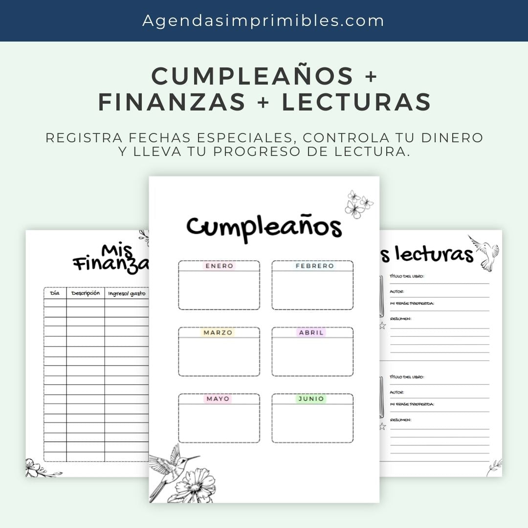 Agenda Colibrí Sencilla Semanal | 2026