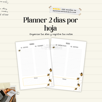 Agenda Abejita 2 Días x Página | 2026