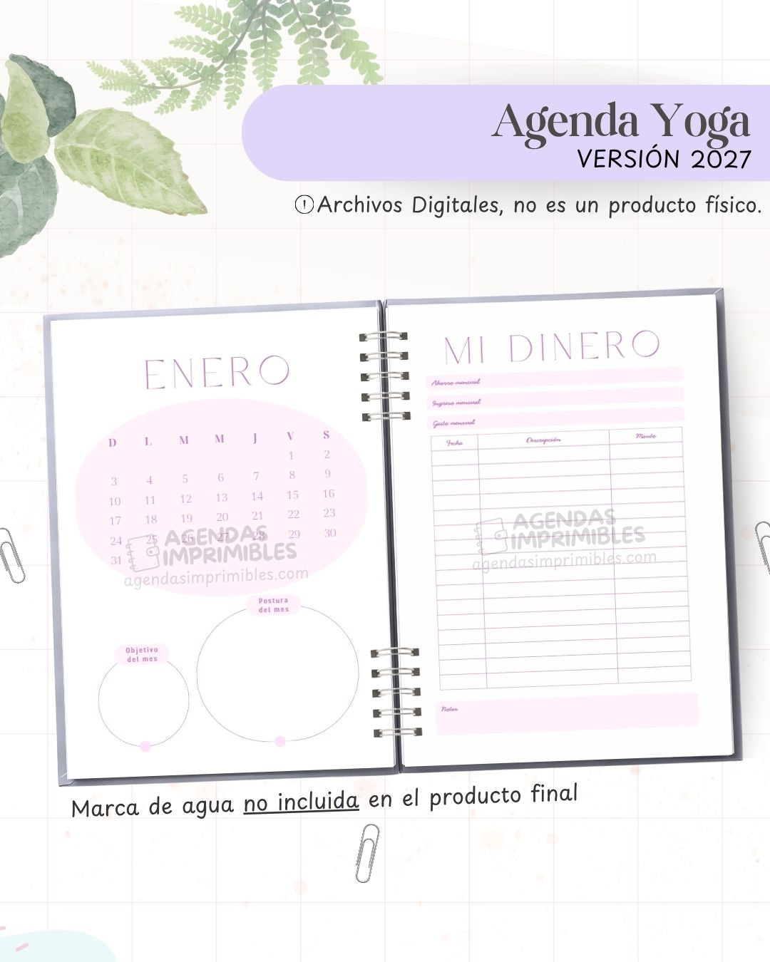Agenda Yoga 2027 - Archivo Imprimible - imagen 4