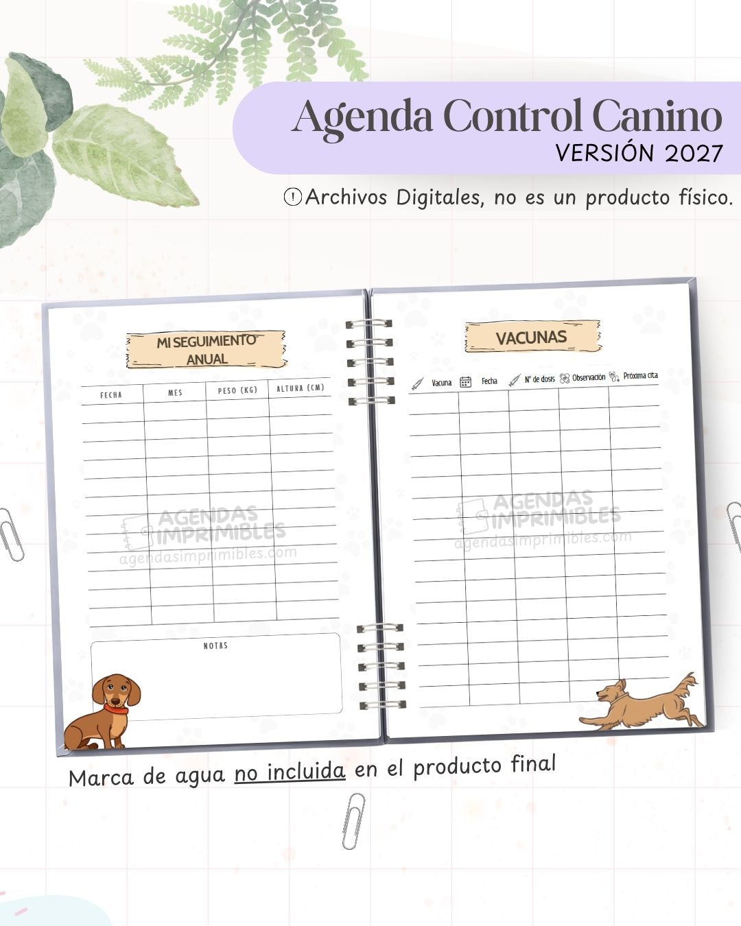 Agenda Control Canino 2027 - Archivo Imprimible - imagen 4