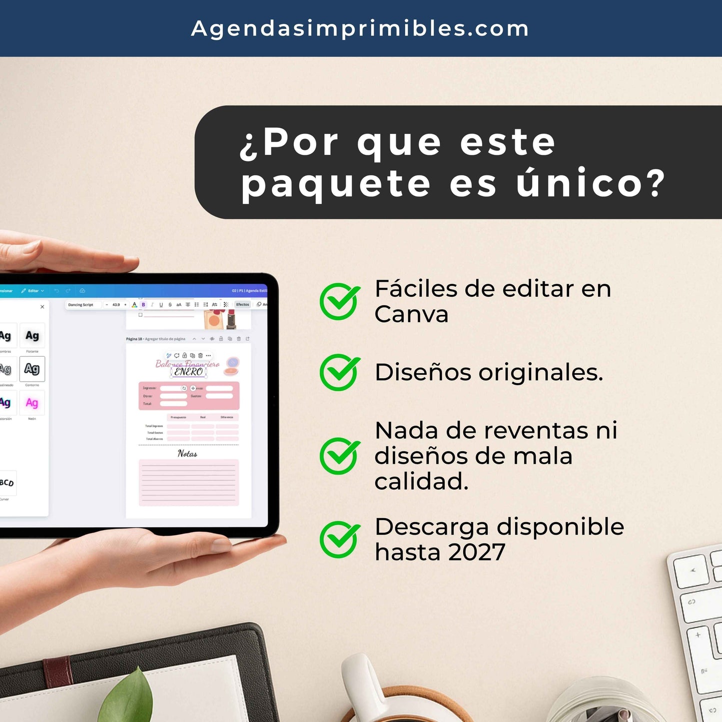 MegaPack Agendas Imprimibles 2026 + Editable Canva