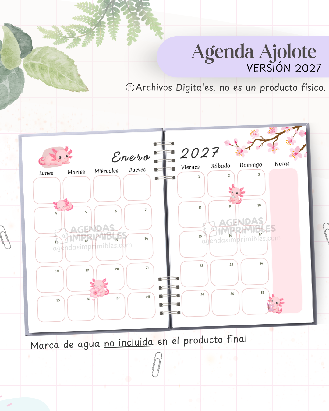 Agenda Ajolote 2027 - Archivo Imprimible - imagen 4