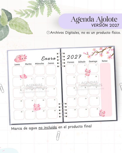 Agenda Ajolote 2027 - Archivo Imprimible - imagen 4