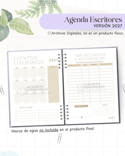 Agenda Escritores 2027 - Archivo Imprimible - imagen 4