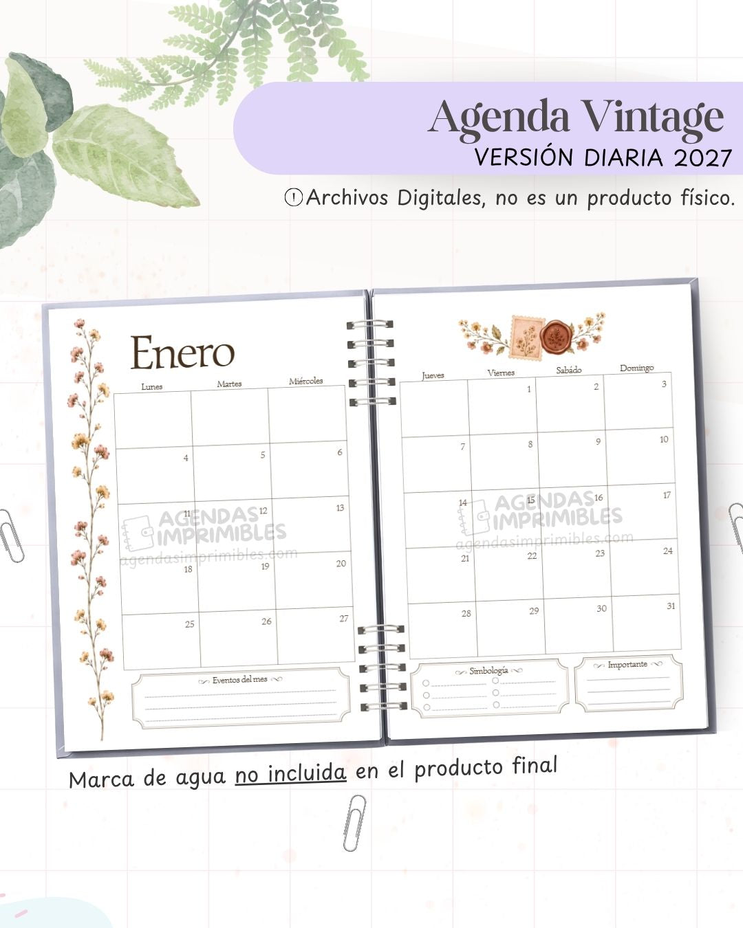 Agenda Vintage 2027 - Diario - imagen 4