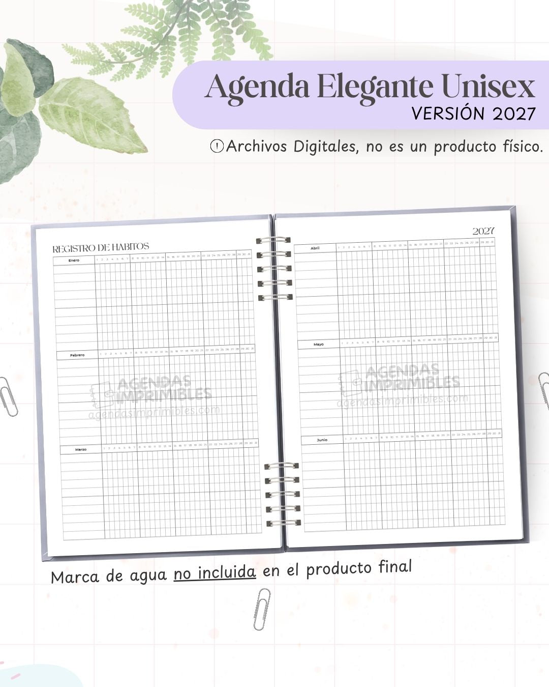 Agenda Elegante Unisex 2027 - Archivo Imprimible - imagen 4