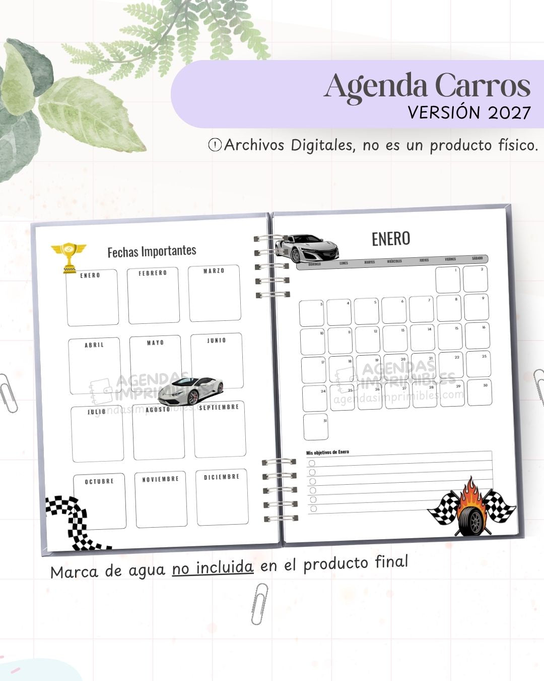 Agenda Carros 2027 - Archivo Imprimible - imagen 4