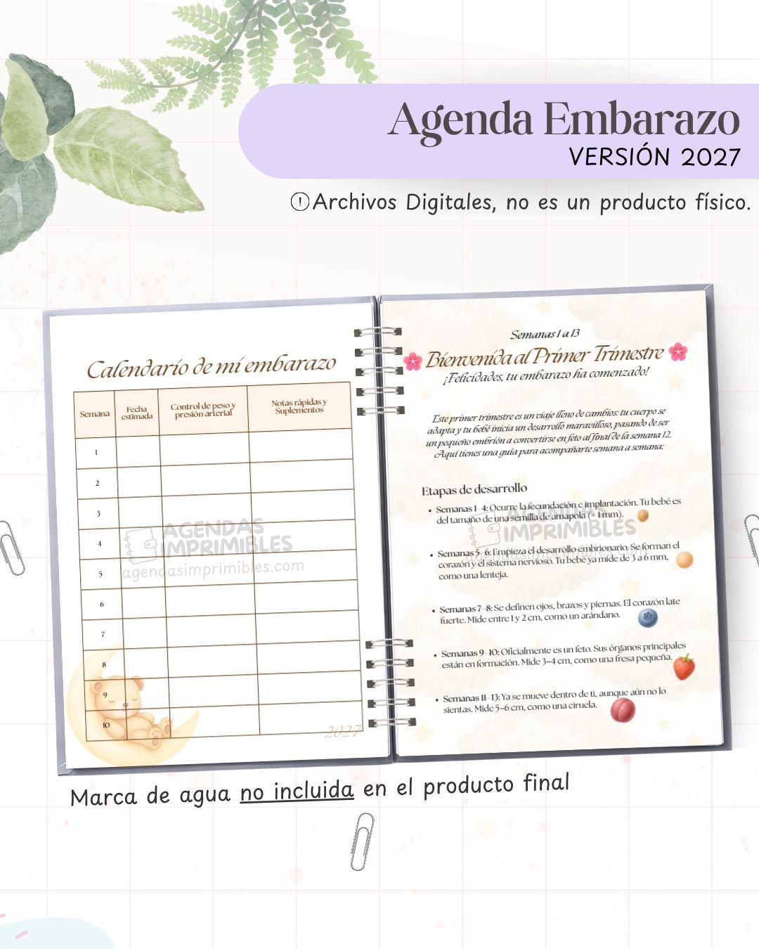 Agenda Embarazo 2027 - Archivo Imprimible - imagen 4