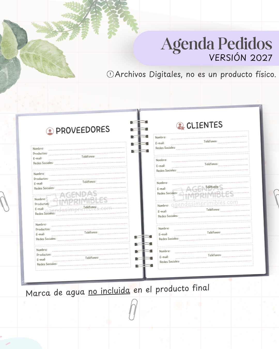 Agenda Pedidos 2027 - Archivo Imprimible - imagen 4