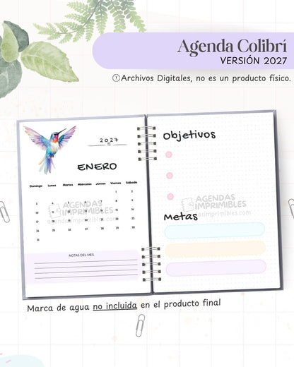 Agenda Colibrí 2027 - Archivo Imprimible - imagen 4