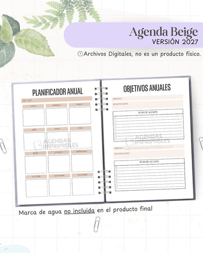 Agenda Beige 2027 - Archivo Imprimible - imagen 4