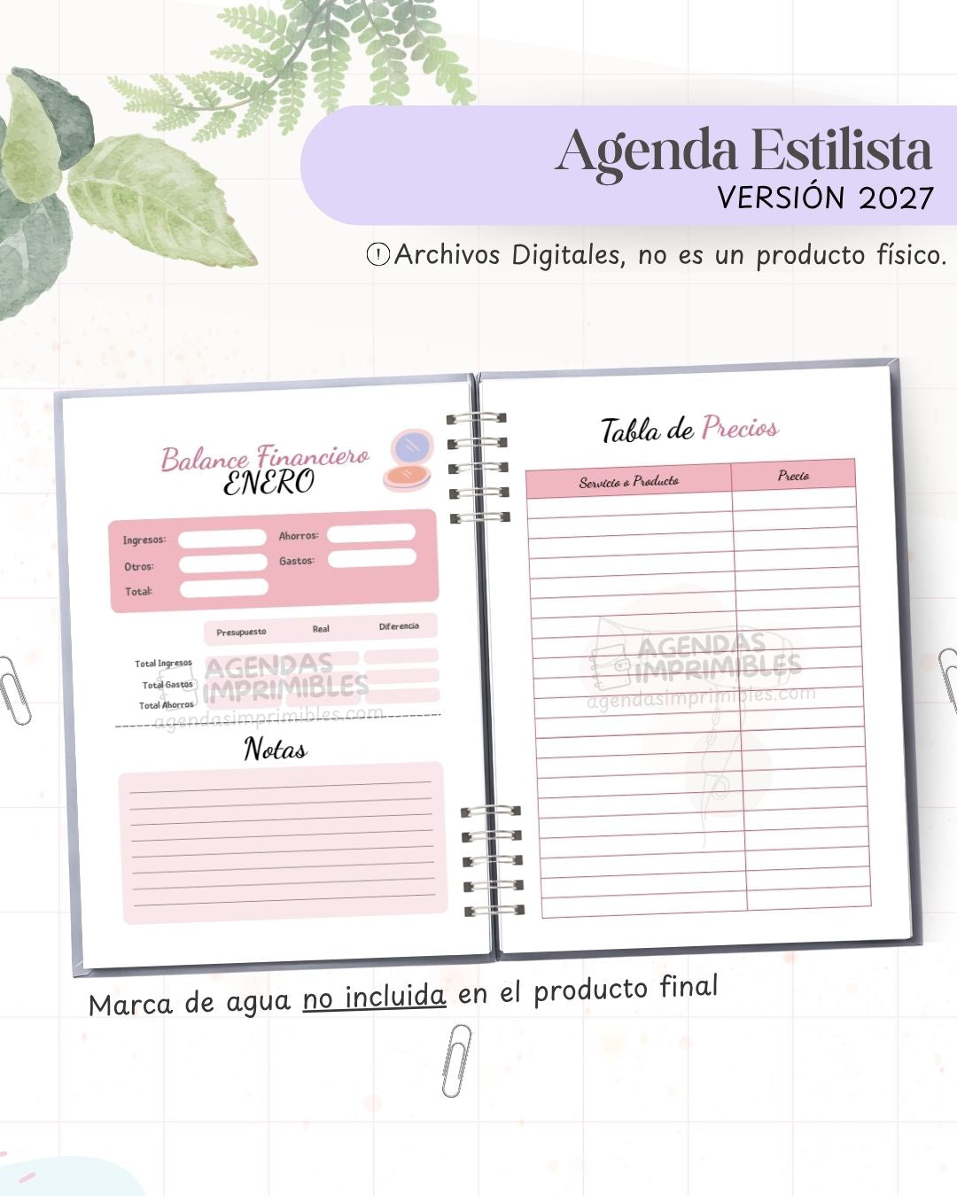 Agenda Estilista 2027 - Archivo Imprimible - imagen 4