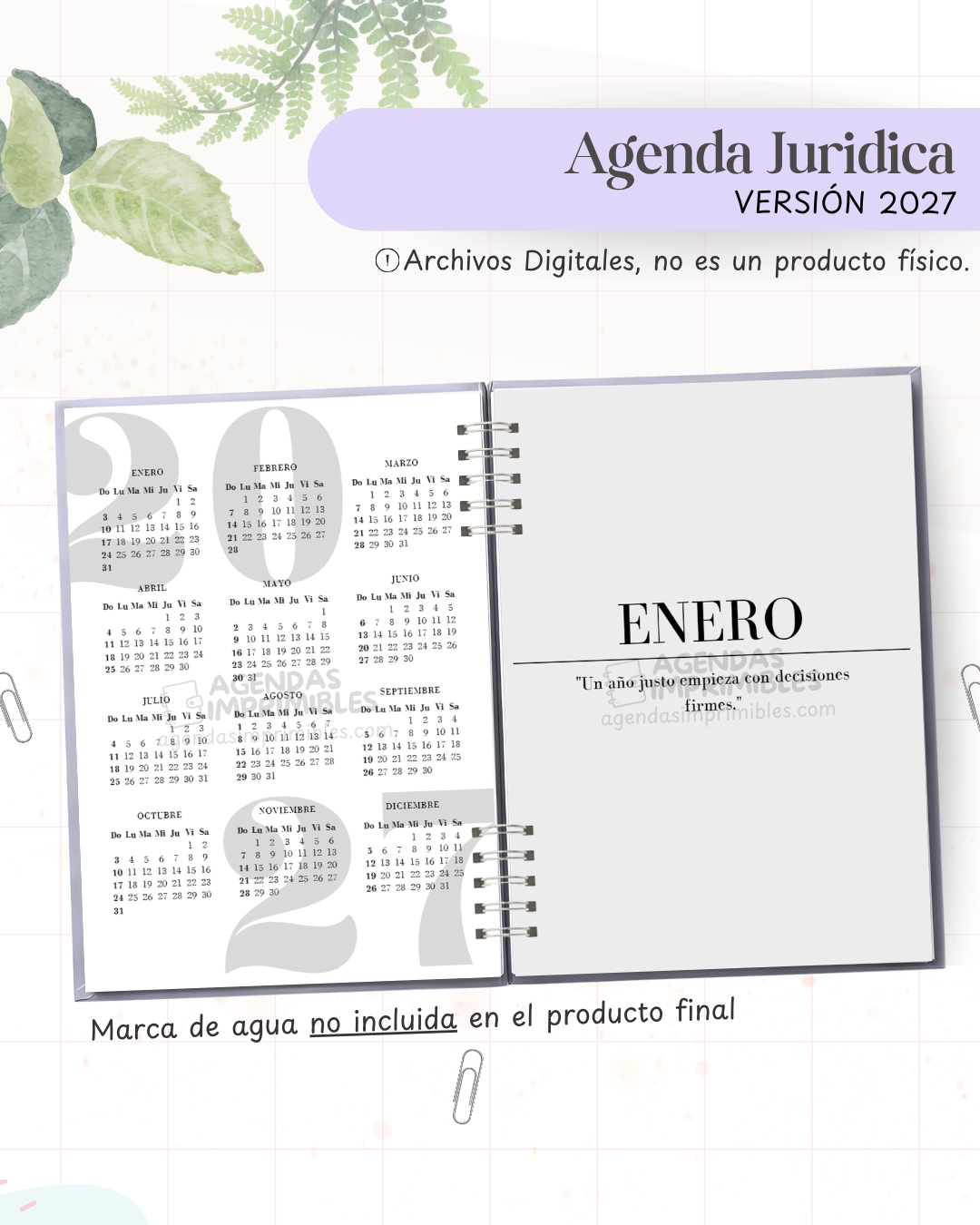 Agenda Jurídica 2027 - Archivo Imprimible - imagen 4