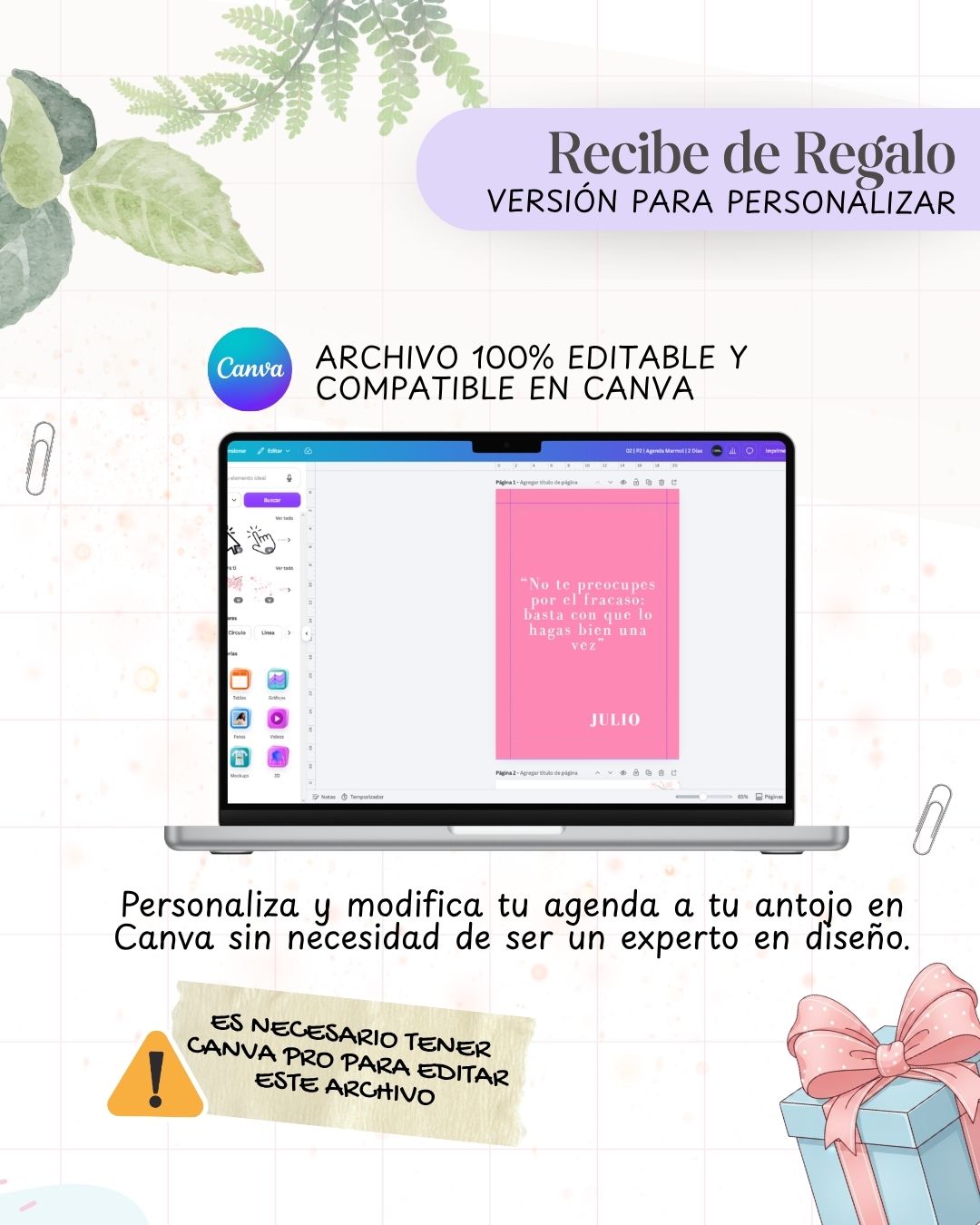 Agenda Mármol Rosa 2027 - Archivo Imprimible - imagen 5
