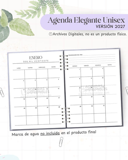 Agenda Elegante Unisex 2027 - Archivo Imprimible - imagen 5