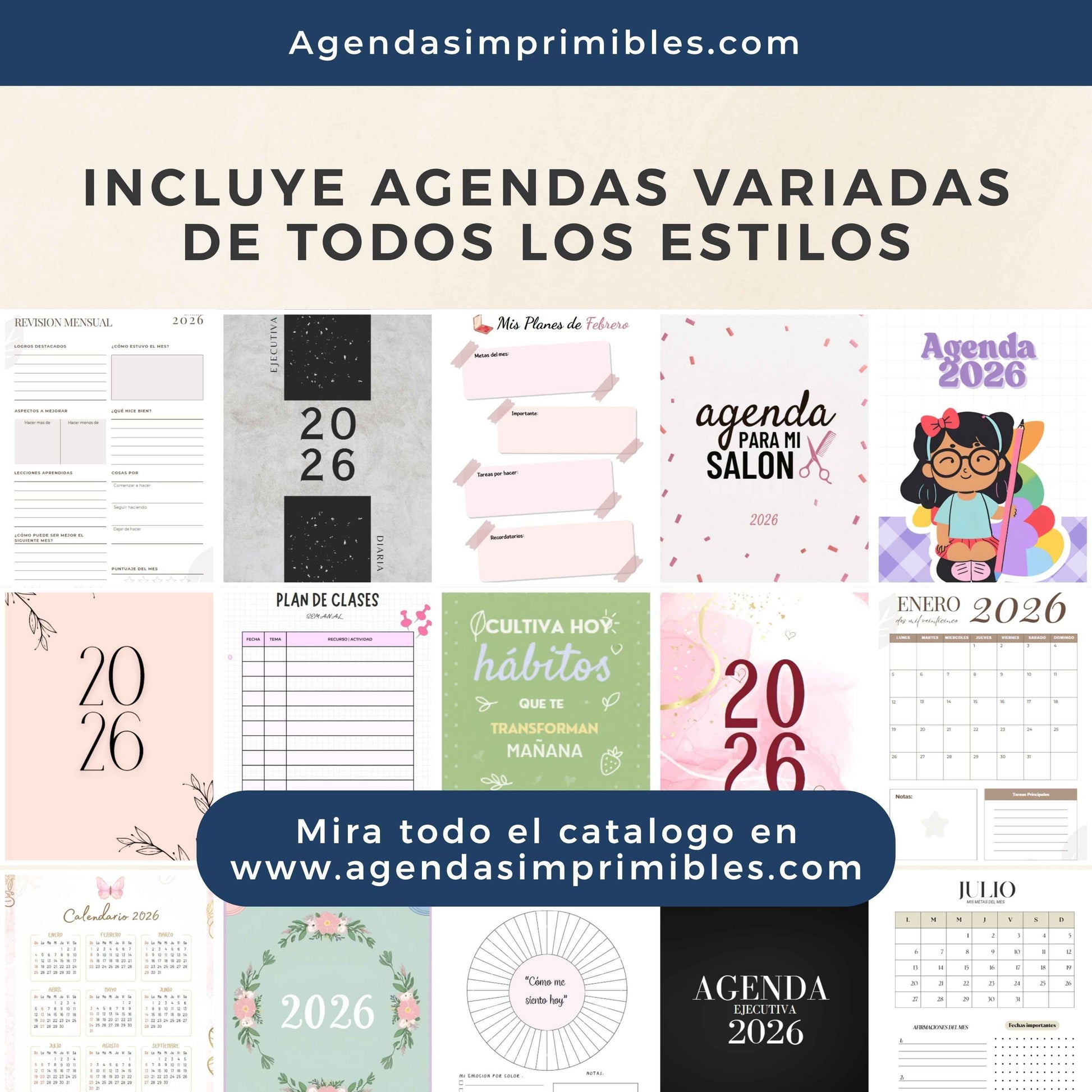 MegaPack Agendas Imprimibles 2026 + Editable Canva