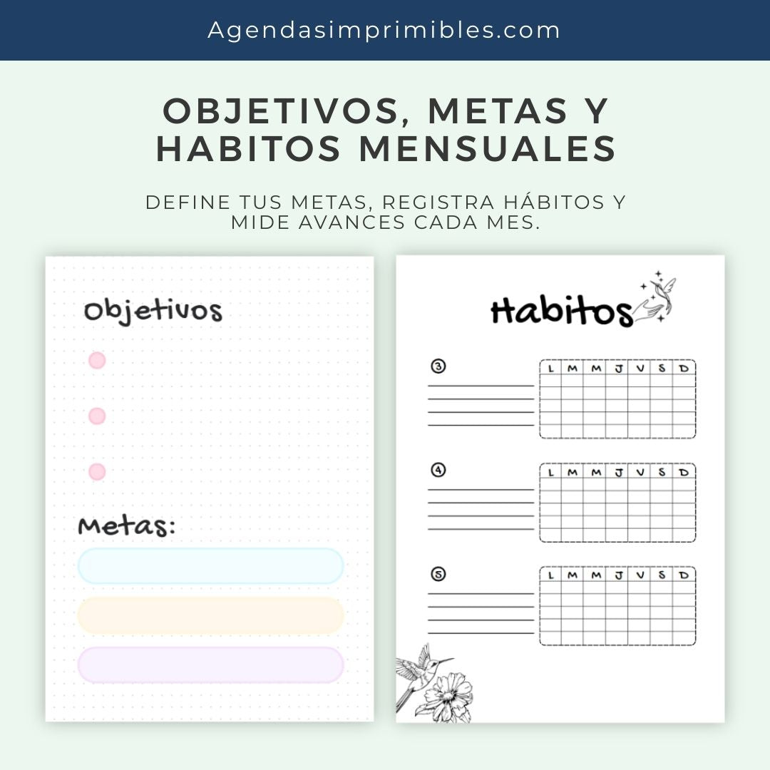Agenda Colibrí Sencilla Semanal | 2026