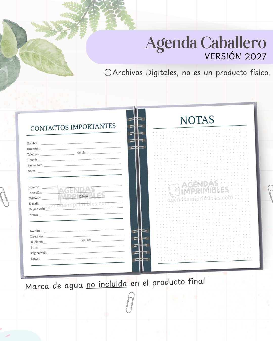 Agenda Caballero 2027 - Archivo Imprimible - imagen 5